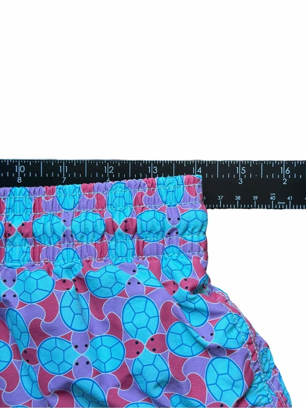 Vilebrequin Men’s M Turtle Print Swim Trunks Pink Blue Moorea St Tropez Surfcore